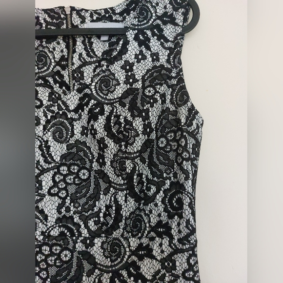 Red Herring Size 10 Lace Damask Pencil Dress - Picture 3 of 10